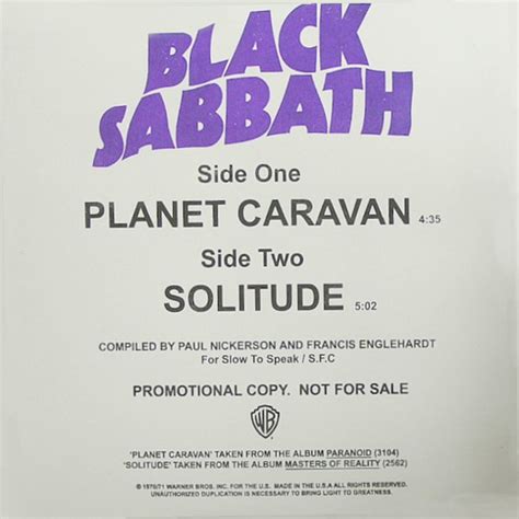 Black Sabbath – Planet Caravan / Solitude (2008, Vinyl) - Discogs