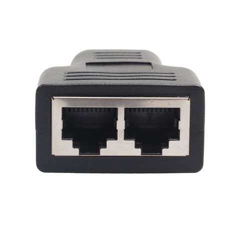 New RJ45 Splitter Adapter 1 to 2 Dual Female Port CAT5/CAT 6 LAN Ethernet Sockt Network ...