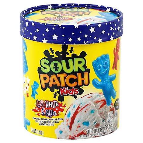 Sour Patch Kids Ice Cream Light Red White & Blue 1.5 Quart - 1.41 Liter - Pavilions