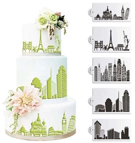 CITY SKYLINE STENCIL SET OF 5