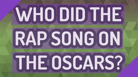 Who did the rap song on the Oscars? - YouTube