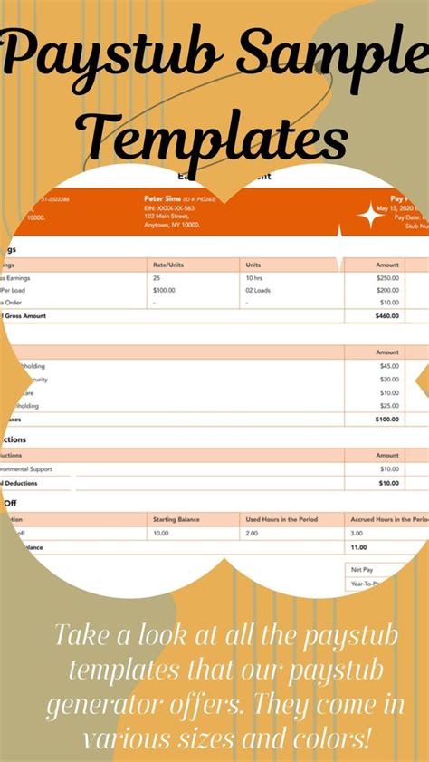 Printable Pay Stub Template Canada | Templates, Payroll template, Word ...