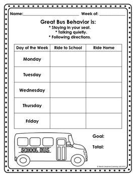 BUS RULES AND BEHAVIOR CHART - TeachersPayTeachers.com | School bus safety, Behaviour chart ...