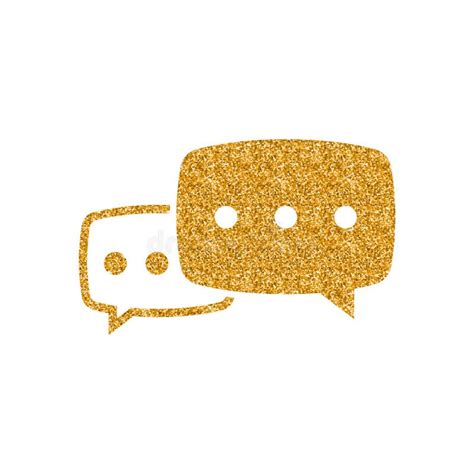 Gold Glitter Icon - Chat Sign Stock Vector - Illustration of message ...