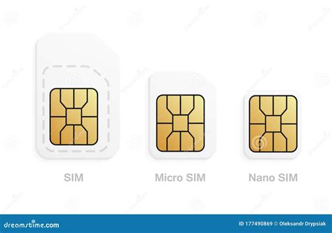 Sim Card Types Icon Set Isolated. Smart Cellular Wireless Communication Gsm Chip, Electronics ...