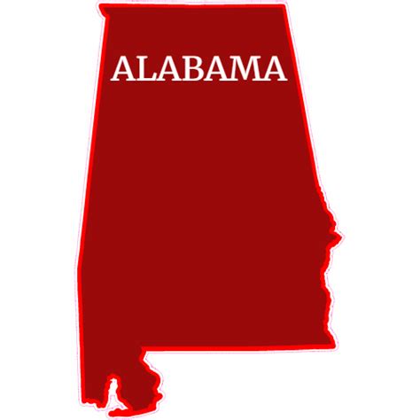 Custom Alabama Red State Shaped Decal - Sticker Printing