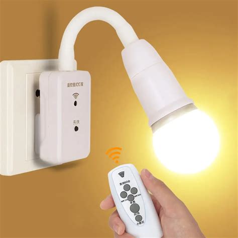 Intelligent LED Remote Control Lights Bedroom Bedside Lamp Wall Socket Plug Night Light With ...