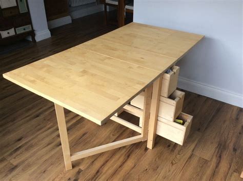 IKEA Norden gateleg extending dining table. Wood Birch storage | in Biggleswade, Bedfordshire ...