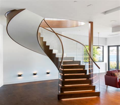 Tangga Kayu Modern Dengan Balustrade Kaca - Desain id