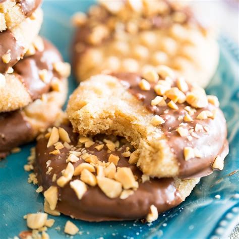 Chocolate Dipped Peanut Butter Cookies • My Evil Twin's Kitchen