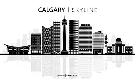 Calgary Skyline Silhouette Vector Download