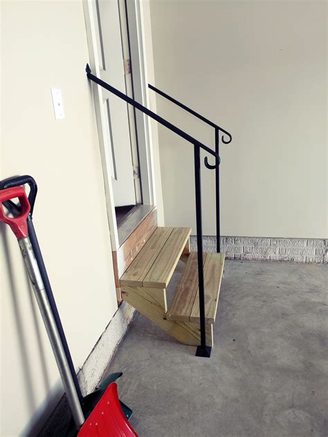 Door #2 - DIY Handrail garage entry for two steps - DIY Handrails