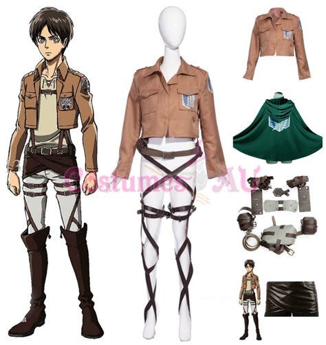 Deluxe Attack on Titan Costume Set Jacket Cape Belt Shingeki No Kyojin ...