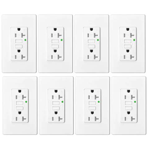 20 AMP 125-VOLT Duplex Self-Test GFCI Outlet Ground Fault Receptacle White 8Pack $97.99 - PicClick