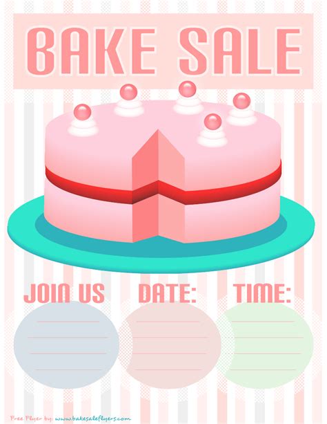 Bake Sale Flyer Template: Pink Cake | Bake Sale Flyers – Free Flyer Designs