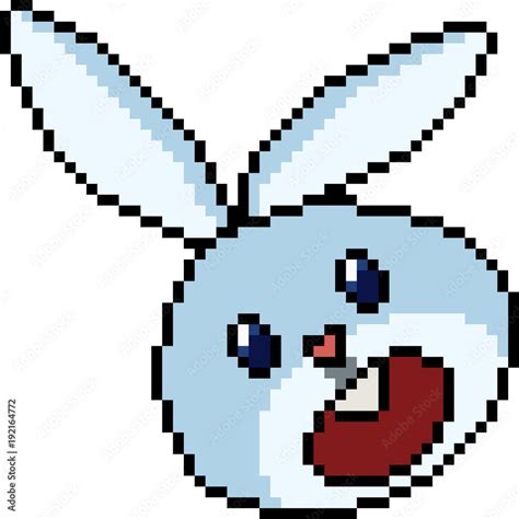 vector pixel art bunny face Stock Vector | Adobe Stock