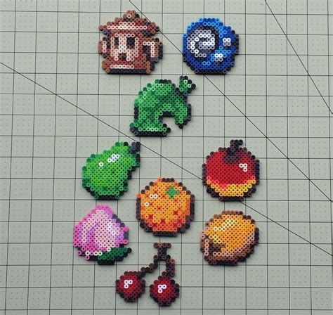 Handmade Perler bead sprites featuring most of the fruits and basic ...