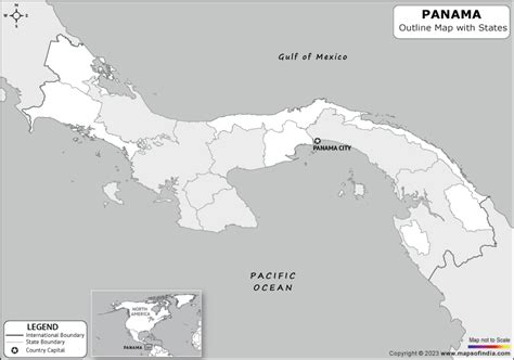 Panama Outline Map | Panama Outline Map with State Boundaries