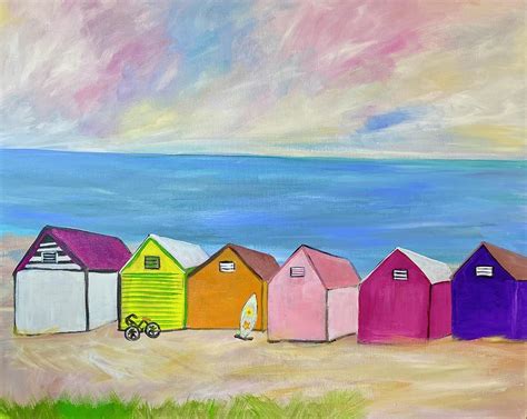 Beach Huts Painting by Kimberly Balentine - Fine Art America