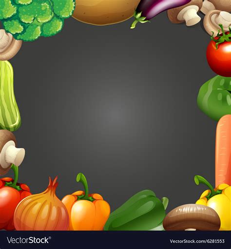 Border design with fresh vegetables Royalty Free Vector