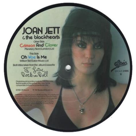 Joan Jett Crimson & Clover UK 7" vinyl picture disc (7 inch picture disc single) (16939)