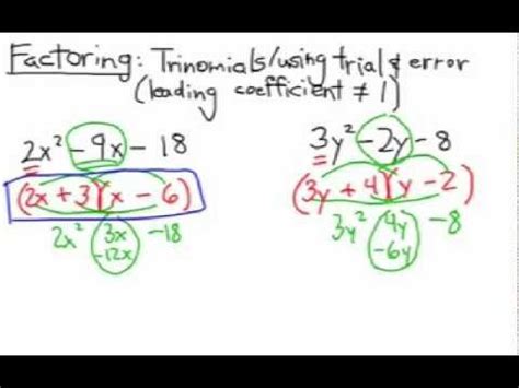 How to Factor Trinomials: Trial & Error Method - YouTube