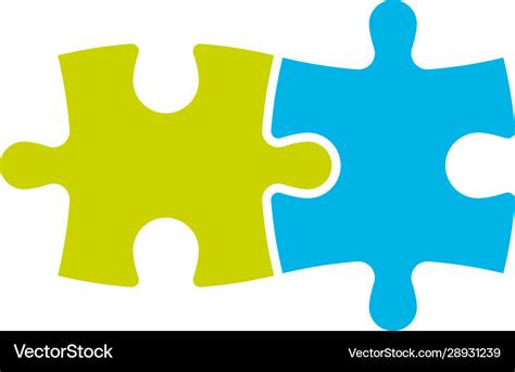 Jigsaw puzzle two pieces team cooperation Vector Image