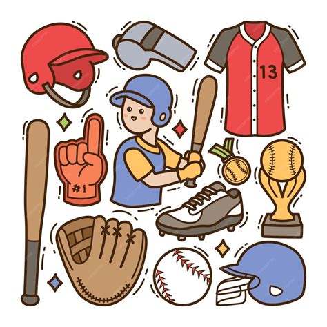 Premium Vector | Baseball doodle illustration isolated background