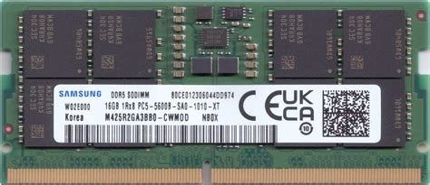 Samsung 16GB SODIMM DDR5 5600MHz 5600 PC5 1Rx8 SO-DIMM Laptop RAM ...