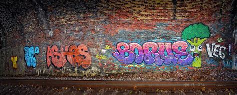 Railroad Tunnel Graffiti Pano Photograph by Brian Wallace - Fine Art America