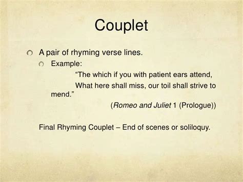 Examples of couplet Poems