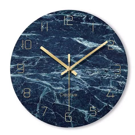 Nordic Marble Wall Clock Modern Minimalist Bedroom Art Clocks Personality Creative Living Room ...