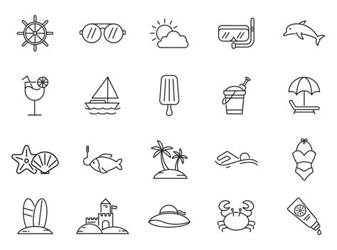 20 Beach Vector Icons