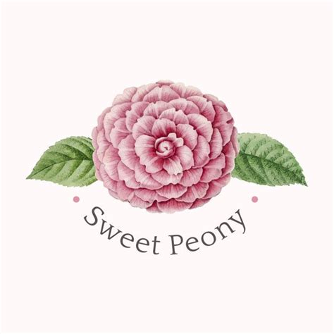 Sweet peony logo design vector Free Vect... | Free Vector #Freepik # ...