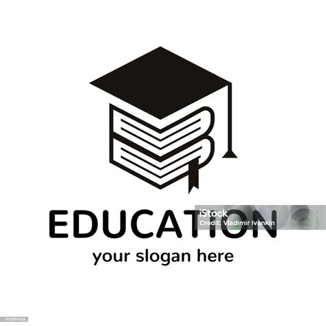 Vector Education Logo Black Color Style Isolated Stock Illustration - Download Image Now - Book ...