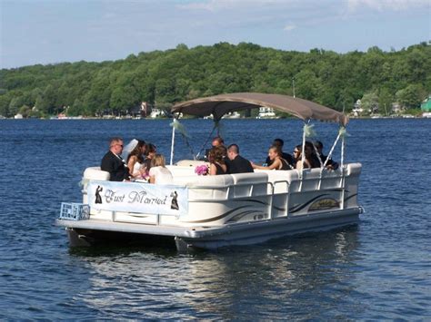 Wedding pontoon | Lakefront weddings, Lakefront, Tiny boat