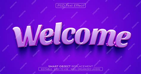 Premium PSD | Welcome text editable 3d style text effect