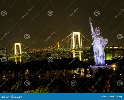 Beautiful Night View of the Tokyo Bay. Stock Photo - Image of highway ...