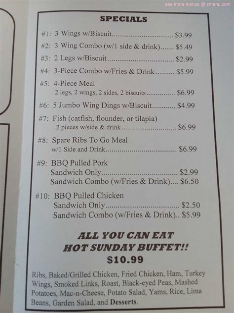 Menu at Boneyard BBQ & Grill, Wagram