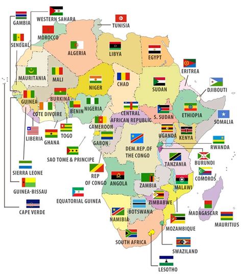 Flags of African Countries | Africa map, African countries, African flag