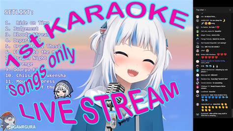 GAWR GURA - 1st KARAOKE STREAM (SONGS) HOLOLIVE EN - YouTube