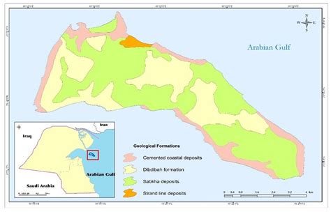 Geological map of Failaka Island, Source (KOC, 1985). | Download Scientific Diagram