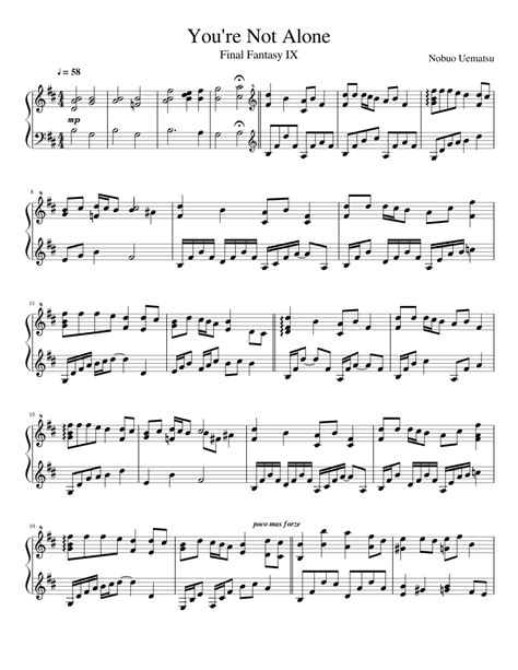 You're Not Alone sheet music for Piano download free in PDF or MIDI