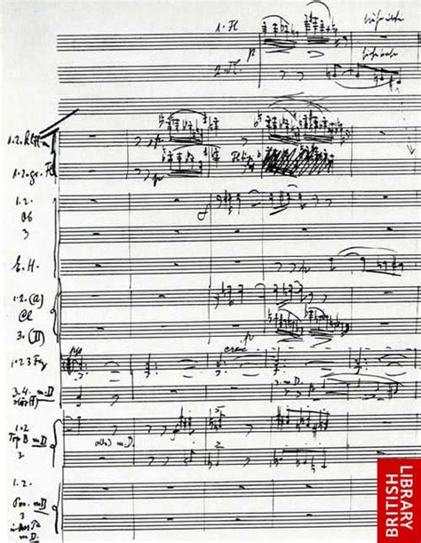 1909: Arnold Schoenberg's manuscript of his atonal Five Orchestral Pieces, Op. 16. Arnold ...