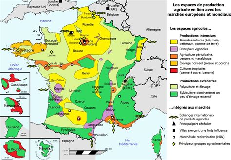 France agriculture map - Map of France agriculture (Western Europe ...