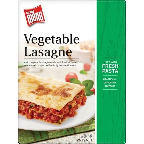 Calories in On The Menu Lasagne Vegetable calcount