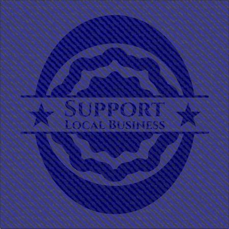 Support Local Business emblem with denim high quality background | Freestock photos