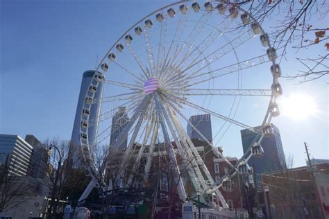 The Atlanta Skyview Ferris Wheel Editorial Photography - Image of downtown, fair: 45932397