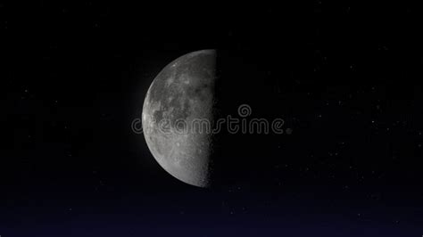 The Moon in Third Quarter Phase. Stock Illustration - Illustration of ...