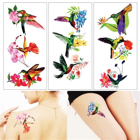 Buy Large Hummingbird Tattoos Realistic Body Stickers Tatuaje Temporal ...